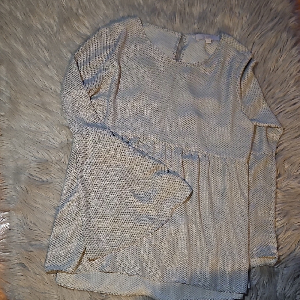 LOFT Cream Textured Women's Blouse